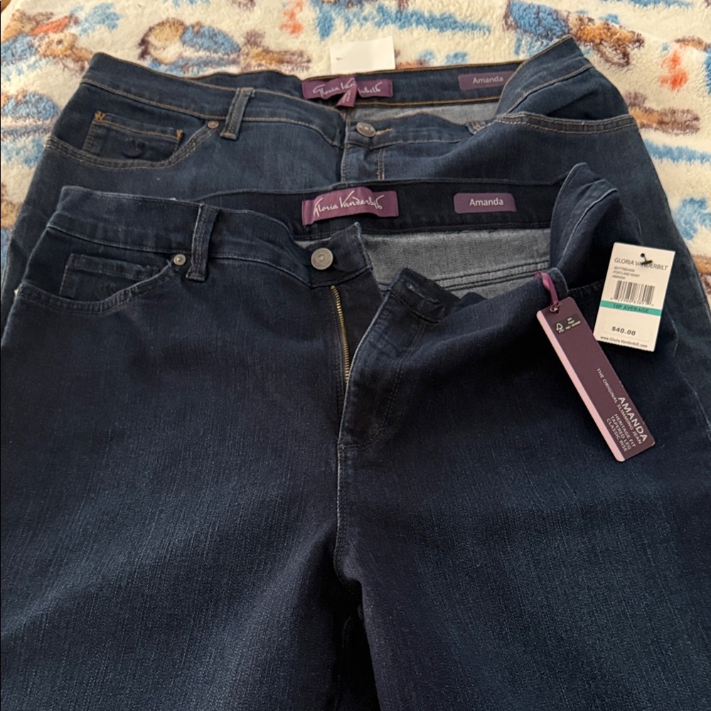 Gloria Vanderbilt Dark Indigo Straight Leg Jeans